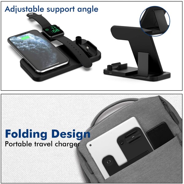 4 in 1 draadloze oplader voor iPhone, Apple Watch, AirPods en Apple pencil