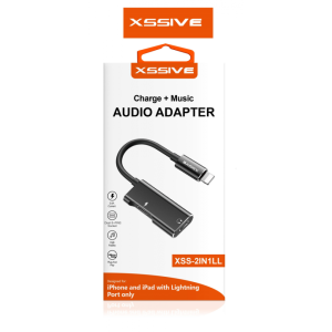 Xssive 2-in-1 adapter voor Lightning XSS-2IN1LL - ZWART