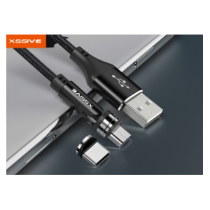 Xssive Magnetische USB kabel voor Type-C en Micro - 1 Meter