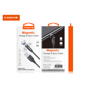 Xssive Magnetische USB kabel voor Type-C en Micro - 1 Meter